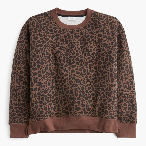 NWT J.Crew Factory Leopard Pullover Sweatshirt - Picture 1 of 3